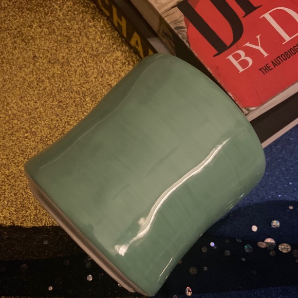 NWOT ANTHRO LMTD HAND-PAINTED TEAL WHITE MONOGRAM A ALPHABET RETRO Mug - Picture 4 of 8